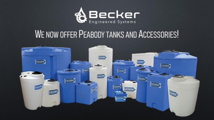'We Now Offer PeaBody Tanks and Accessories' text and Peabody tanks